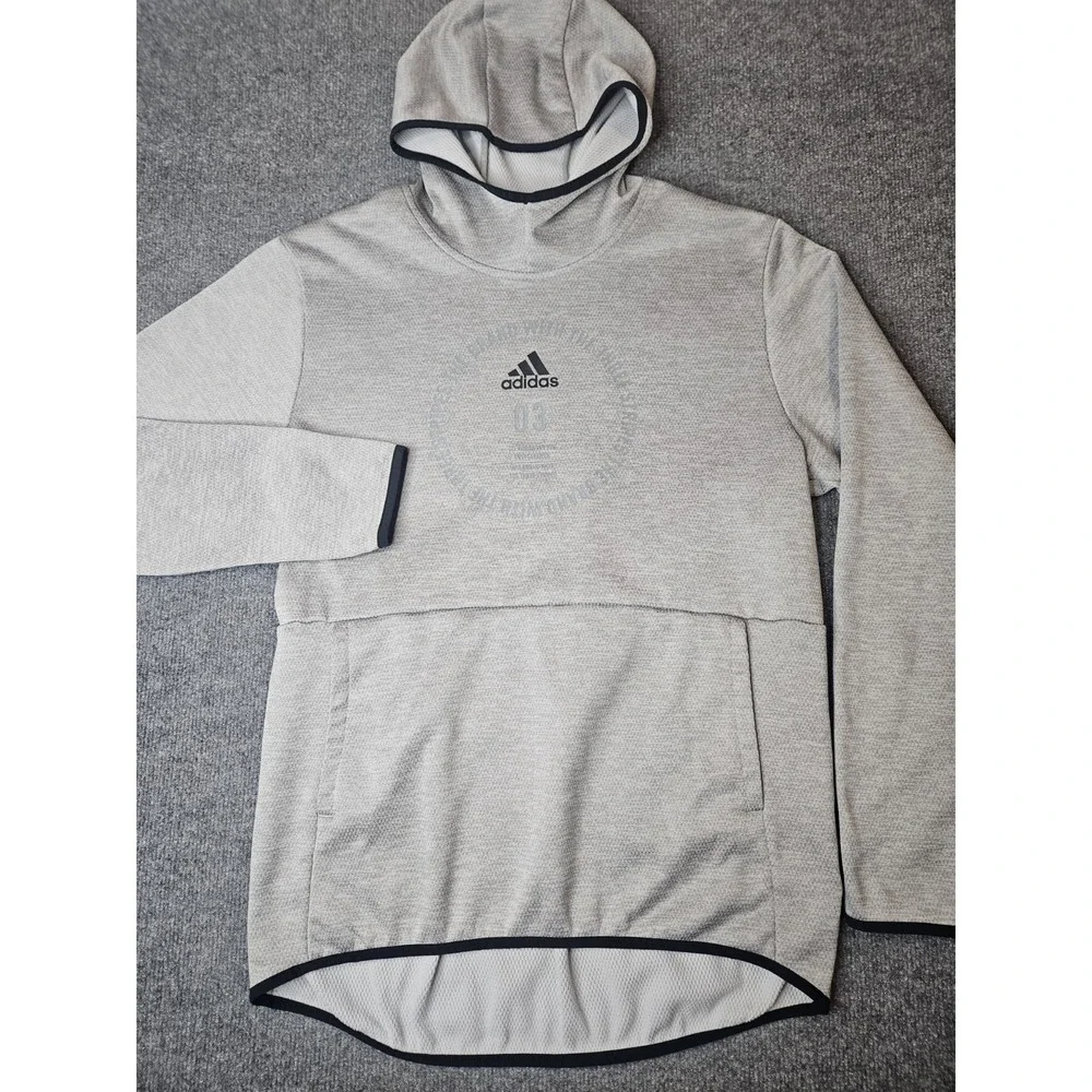 Adidas Mens Team Issue Badge Of Sport Hoodie Size Large Gray Athletic Cut